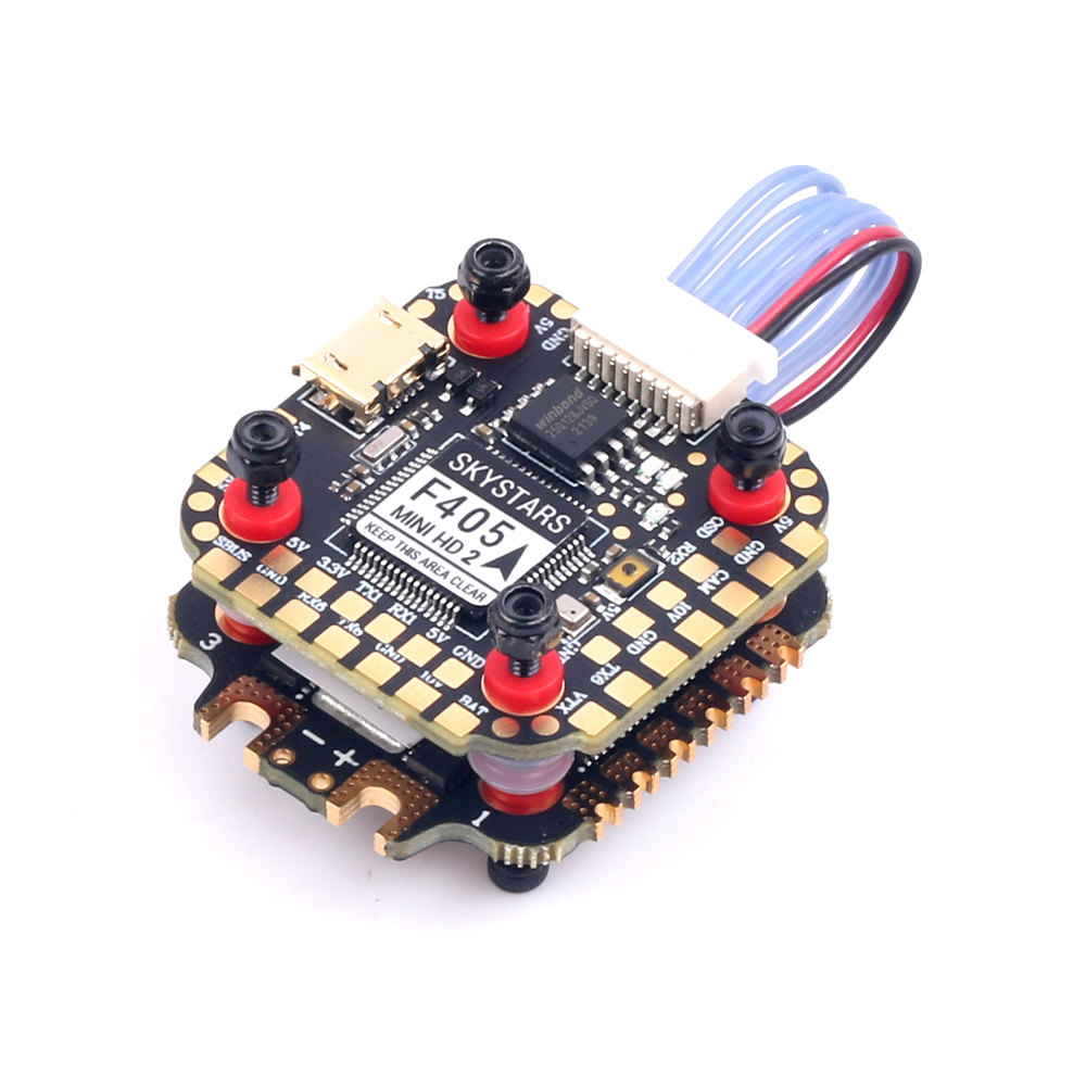 Skystars F405 Mini HD2 Flight Controller and KM35 35A 3-6S ESC Stack
