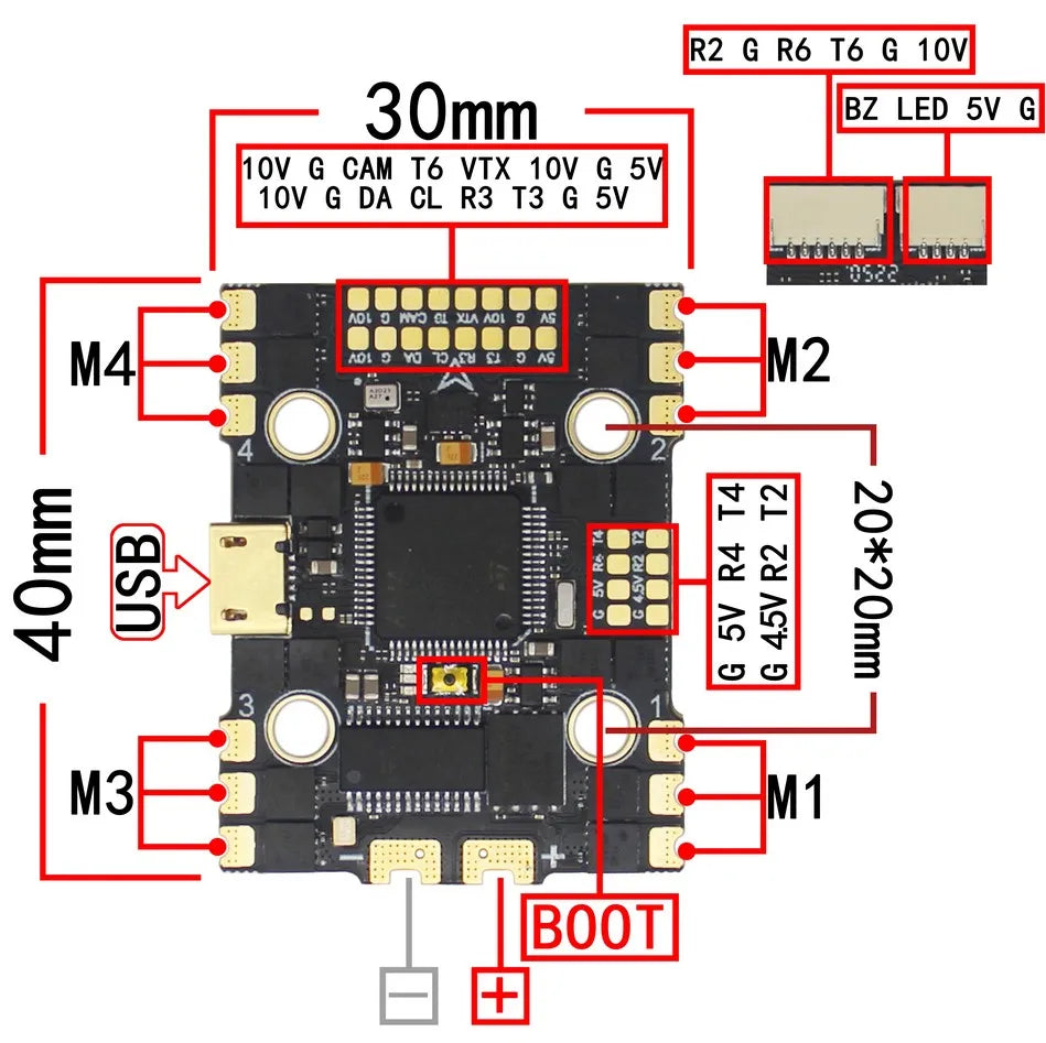 HAKRC F722 40A/50A AIO flight controller ESC