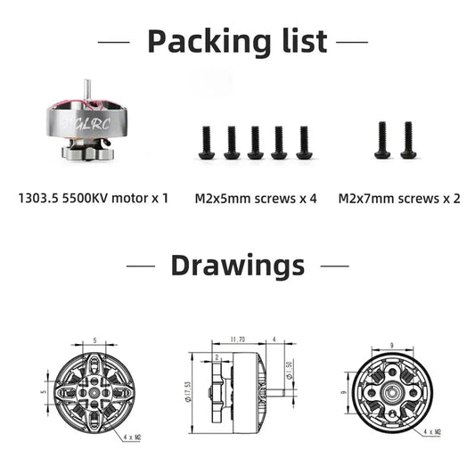 HGLRC SPECTER 1303.5 5500KV 2-4S Brushless Motor