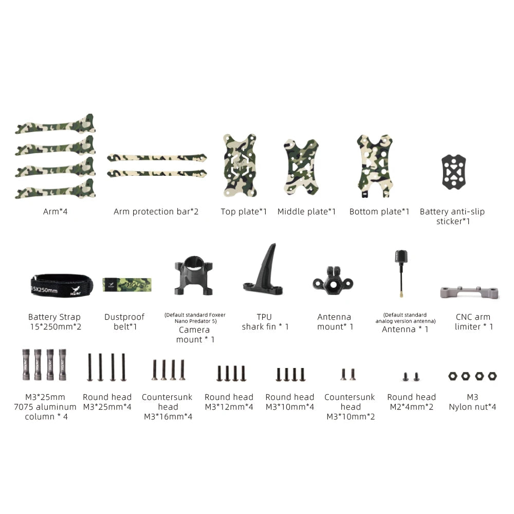 HGLRC Wind 5 Lite V2 5-inch camouflage FPV racing frame kit