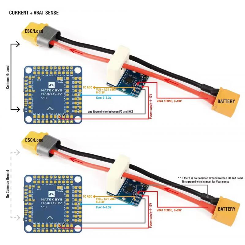 Matek HCS-150A Systems Hall Effect Current Sensor 150A Module 0~69V Voltage Sense