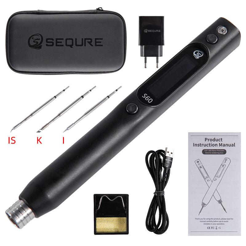 SEQURE S60 Nano Electric Soldering Iron Support PD/QC Power Supply Compatible With C210 Soldering Iron Tips Anti-Static Soldering Pen