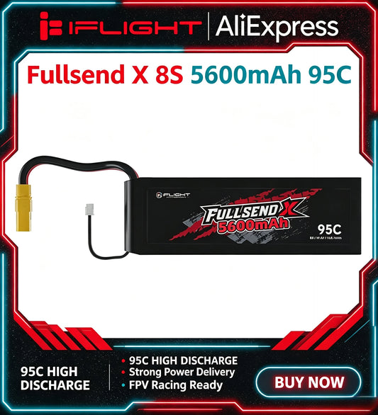 iFlight Fullsend 8S 5600mAh 29.6V 95C LiPo Battery XT90 Connector