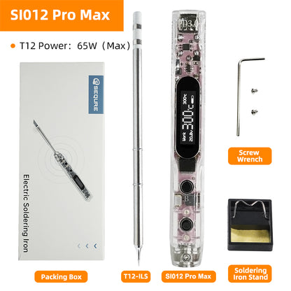 SEQURE SI012 Pro Max Portable OLED Soldering Iron With Color Ambience Light Chinese, English And Russian Menu Applicable T12/TS/SI Soldering Iron Tips