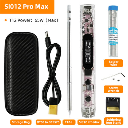 SEQURE SI012 Pro Max Portable OLED Soldering Iron With Color Ambience Light Chinese, English And Russian Menu Applicable T12/TS/SI Soldering Iron Tips