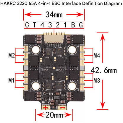 HAKRC F722 mini racing drone flight tower flight controller 65A