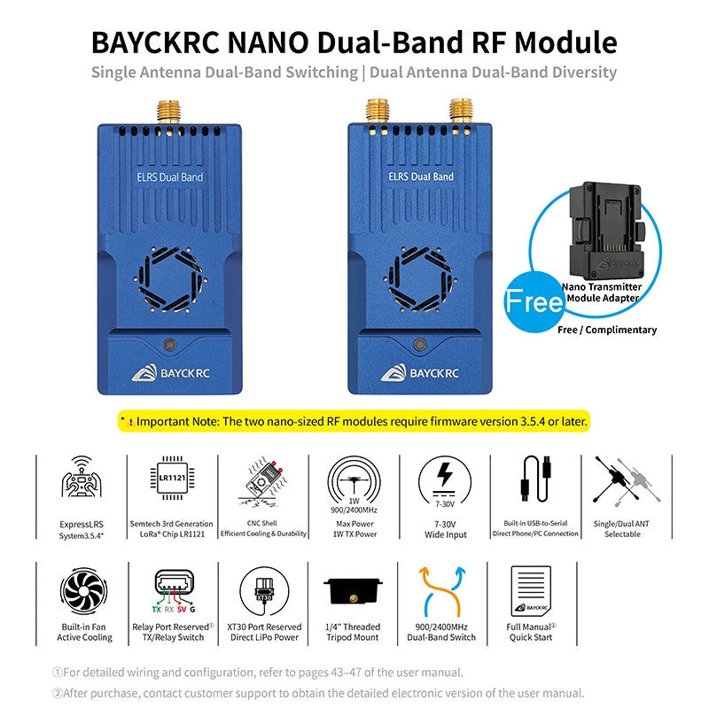 BAYCK Nano Dual Band TX Module 915MHz2.4GHz