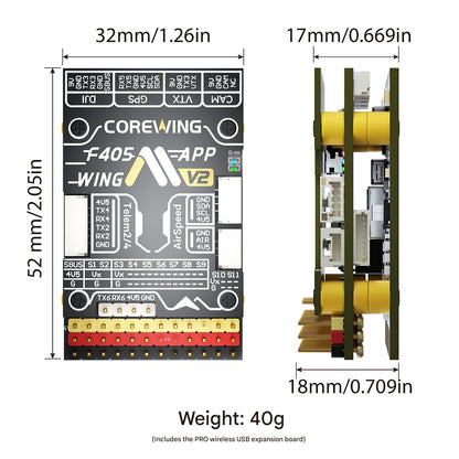 COREWING F405 Wing V2 Fixed-wing Model AirplaneDrone Flight Control System with Vertical Take-off Ardupilot