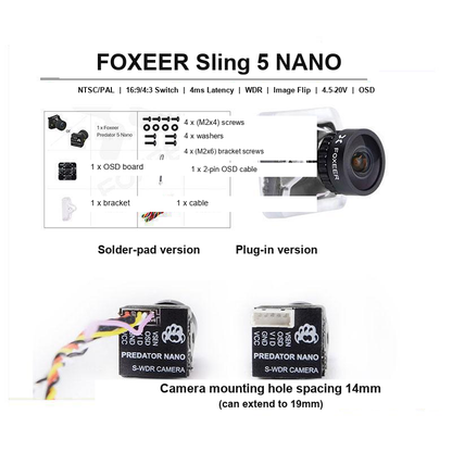 FOXEER Predator 5 NANO MICRO MINI FPV Camera