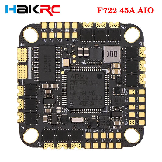 HAKRC F722 45A AIO Flight Controller ICM-42688P BLHeli_32 128K ESC