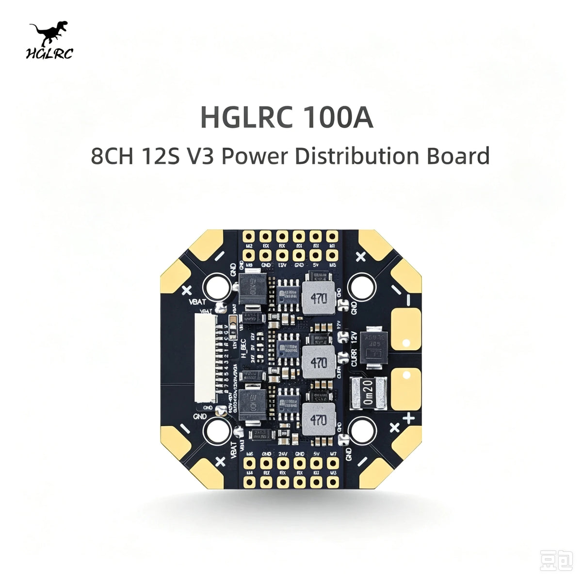 HGLRC 100A 8-Channel 12S V3 Power Distribution Board