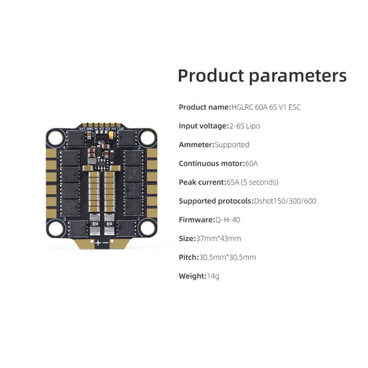 HGLRC 60A 6S V1 4-in-1 ESC BLHELI_S