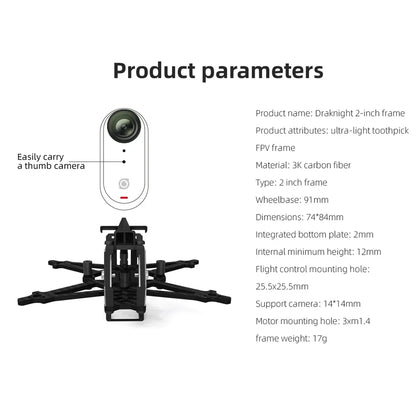 HGLRC Draknight 2inch 91mm Ultra-light Toothpick FPV Frame