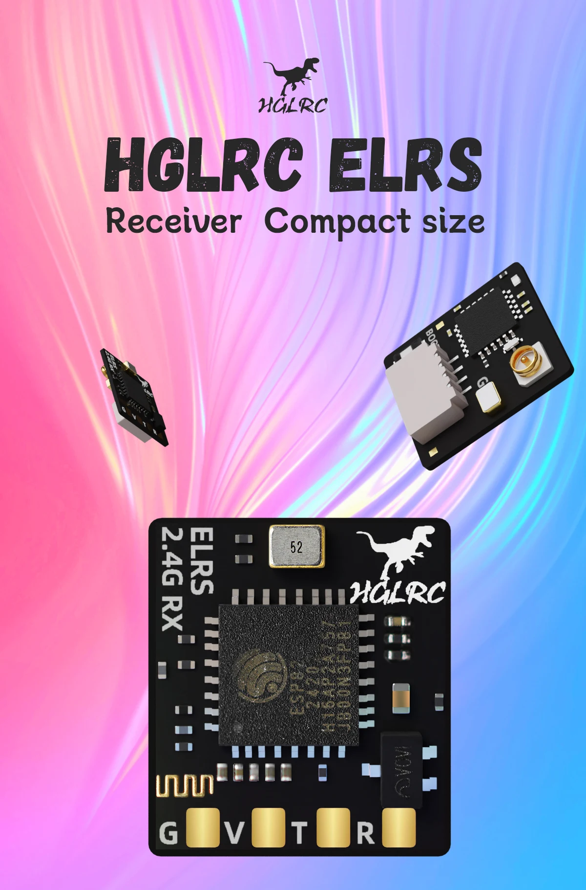 HGLRC ELRS 2.4G Receiver 500MHZ Refresh Rate