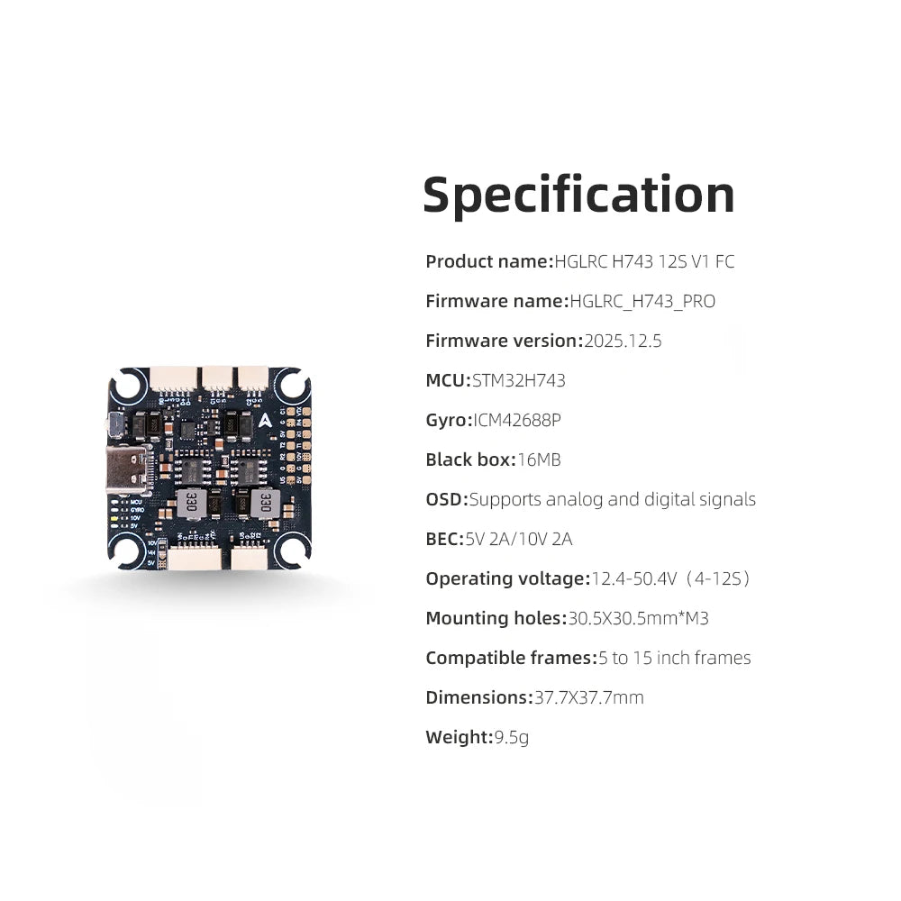 HGLRC H743 12S V1 Flight Controller