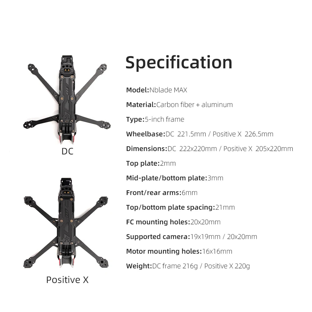 HGLRC Nblade Max 5inch FPV Frame