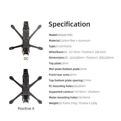 HGLRC Nblade Max 5inch FPV Frame
