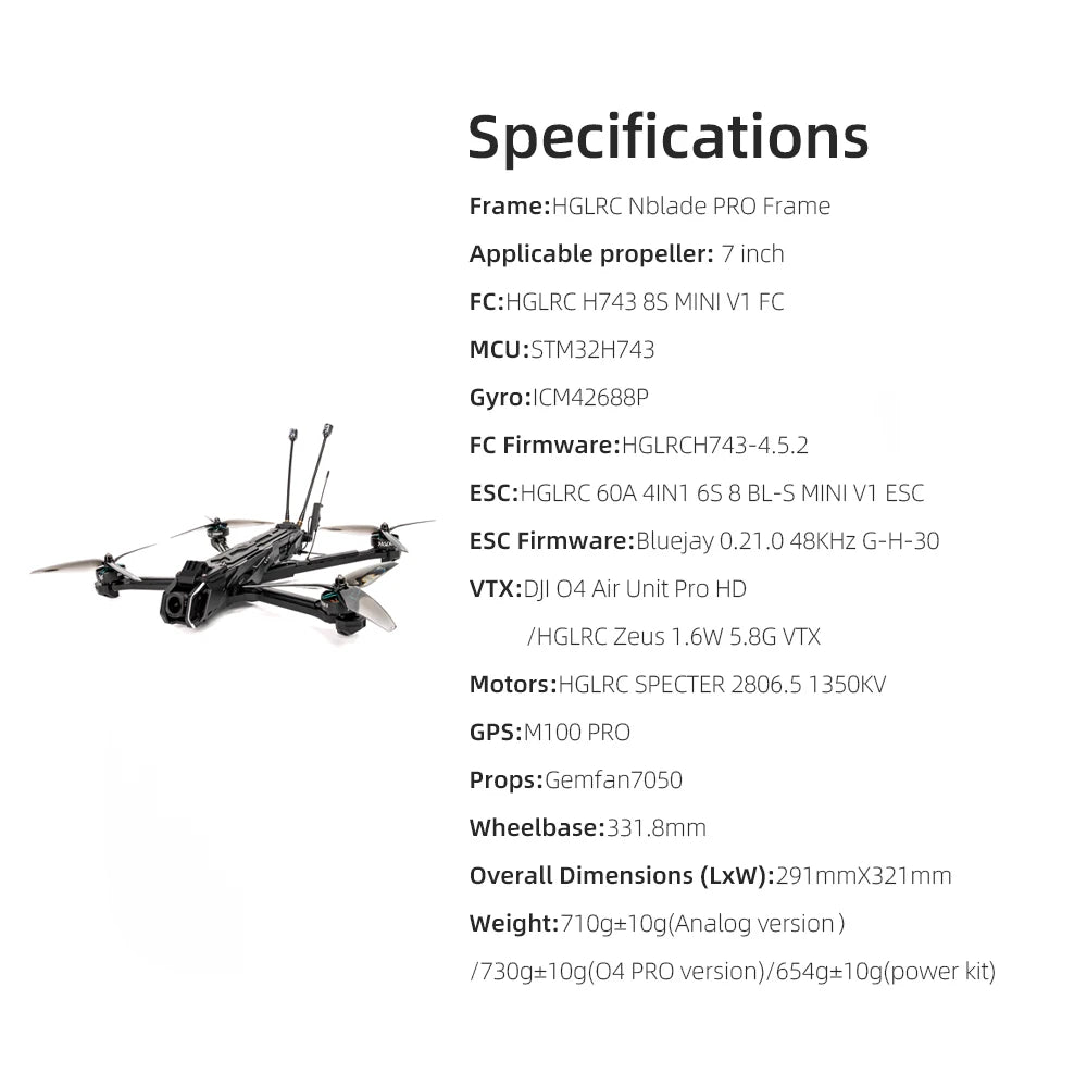 HGLRC Nblade PRO 7-inch Long Battery Life Freestyle Cinematic FPV Drone