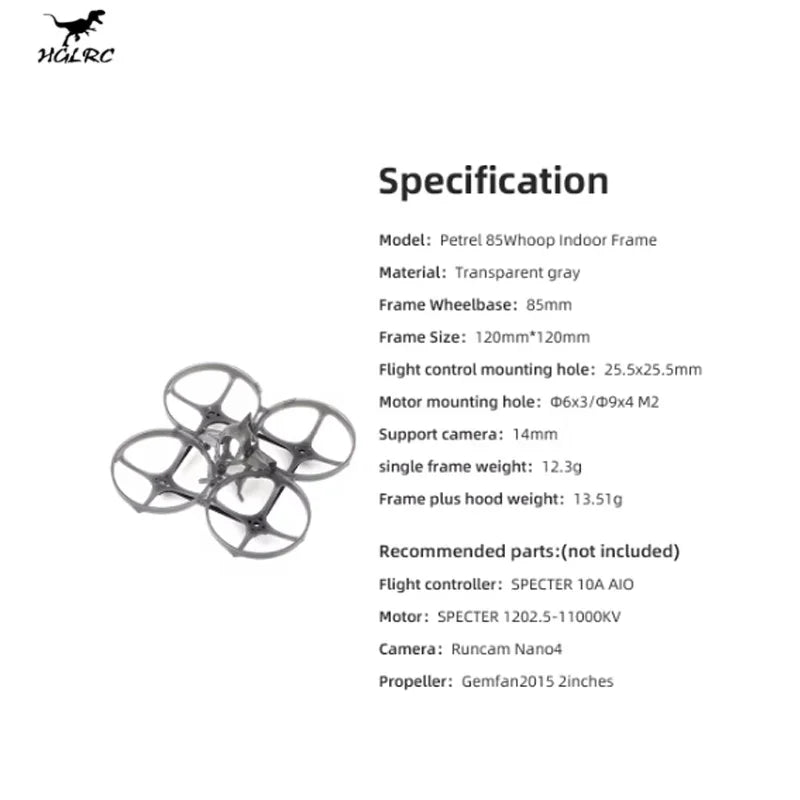 HGLRC Petrel 85Whoop Ultra-light Indoor Frame
