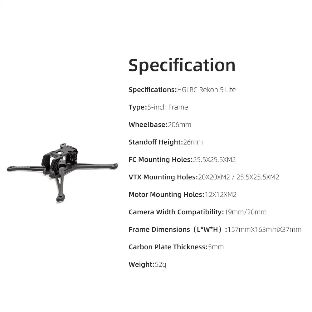 HGLRC Rekon5 Lite 5 Inch Frame Kit
