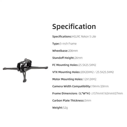 HGLRC Rekon5 Lite 5 Inch Frame Kit