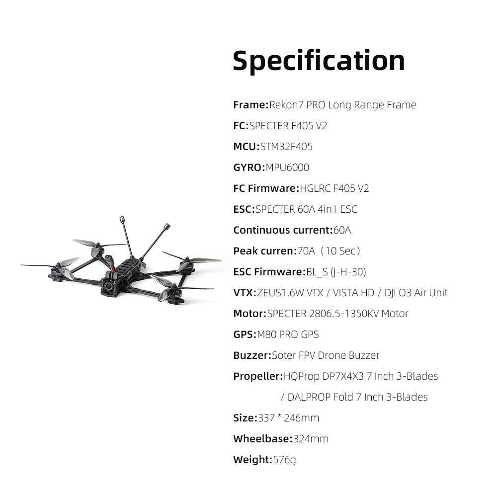 HGLRC Rekon7 PRO 7inch FPV Long Range Analog Drone