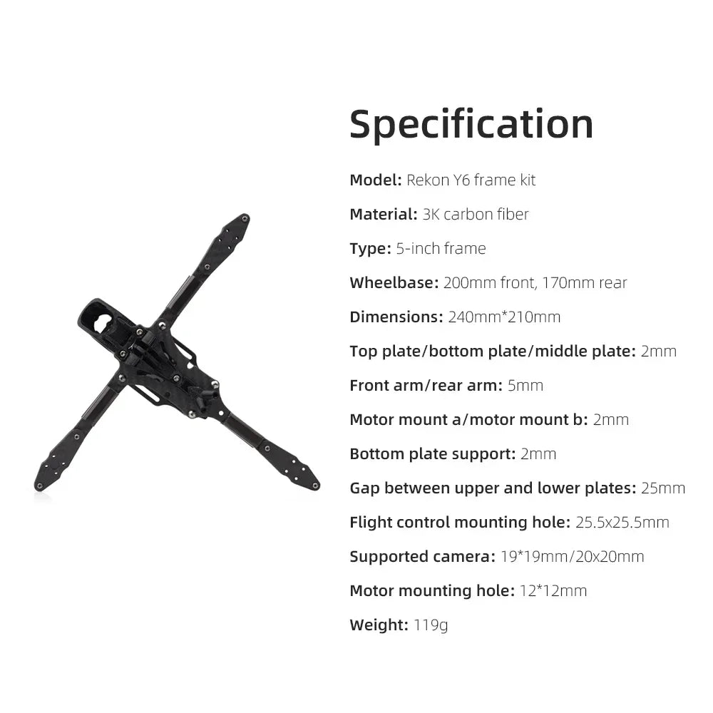 HGLRC Rekon Y6 5inch Frame Kits
