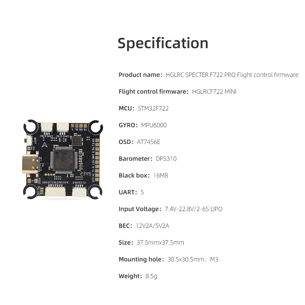 HGLRC SPECTER F722 Pro MPU6000