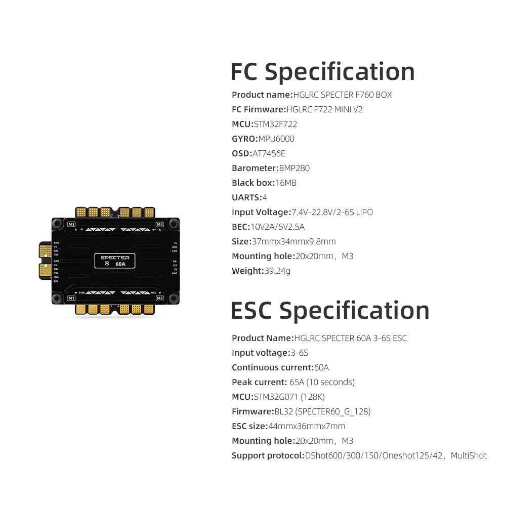 HGLRC SPECTER F760 BOX integrierter Stapel