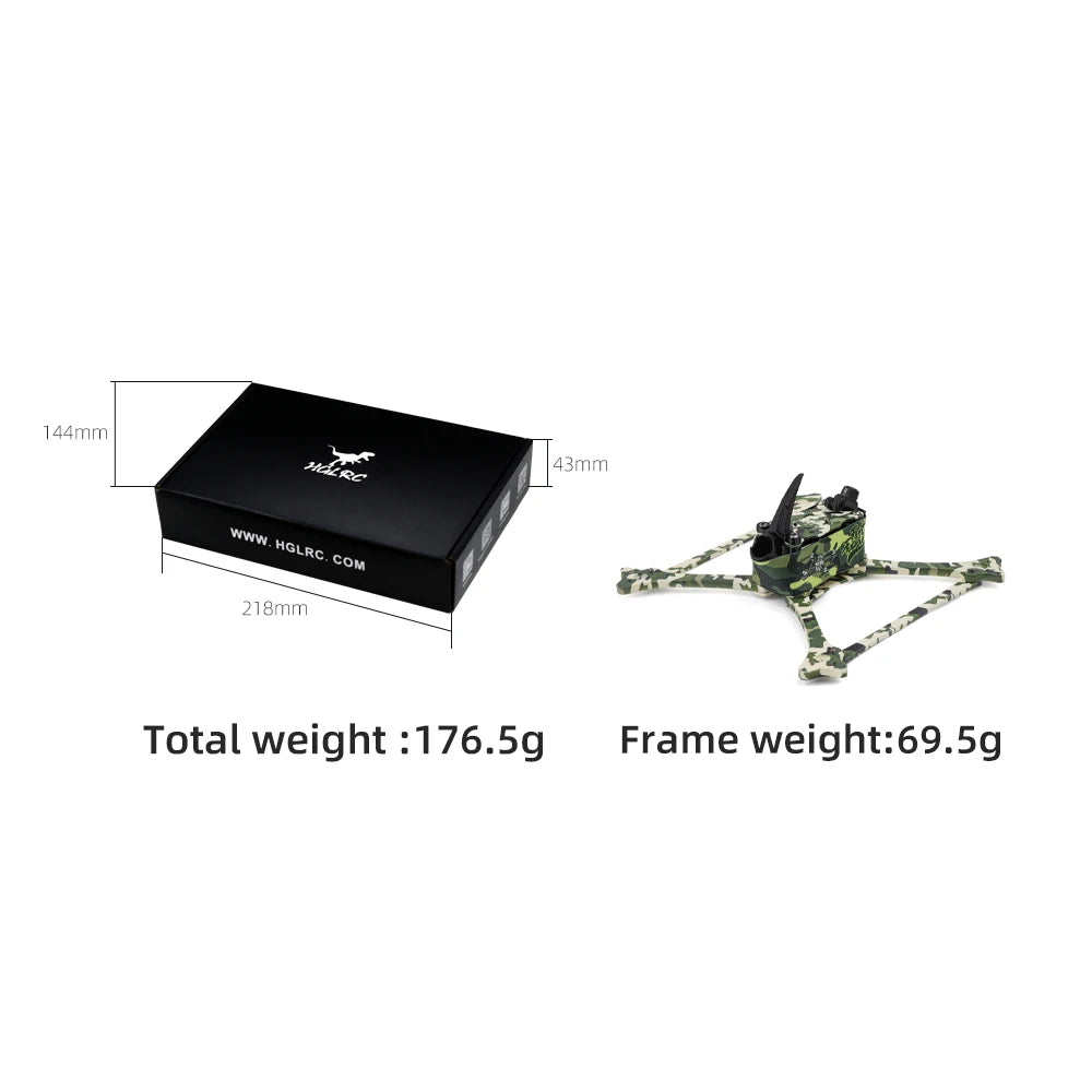 HGLRC Wind 5 Lite V2 5-inch camouflage FPV racing frame kit