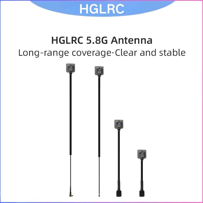 HGLRC 5.8GHz RHCP-LHCP Omni Antenna, 2.5dBi Gain SMA-U.FL-MMCX for Long Range FPV Drone