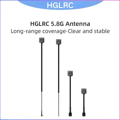 HGLRC 5.8GHz RHCP-LHCP Omni Antenna, 2.5dBi Gain SMA-U.FL-MMCX for Long Range FPV Drone