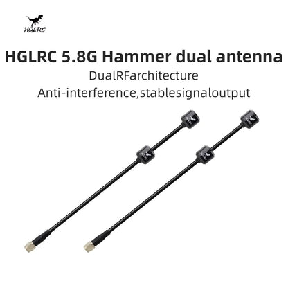HGLRC 5.8G Hammer Dual Antenna 5.65GHz SMA Dual-core RF Ultra-low VSWR DIY RC FPV Quadcopter Freestyle Accessories Parts