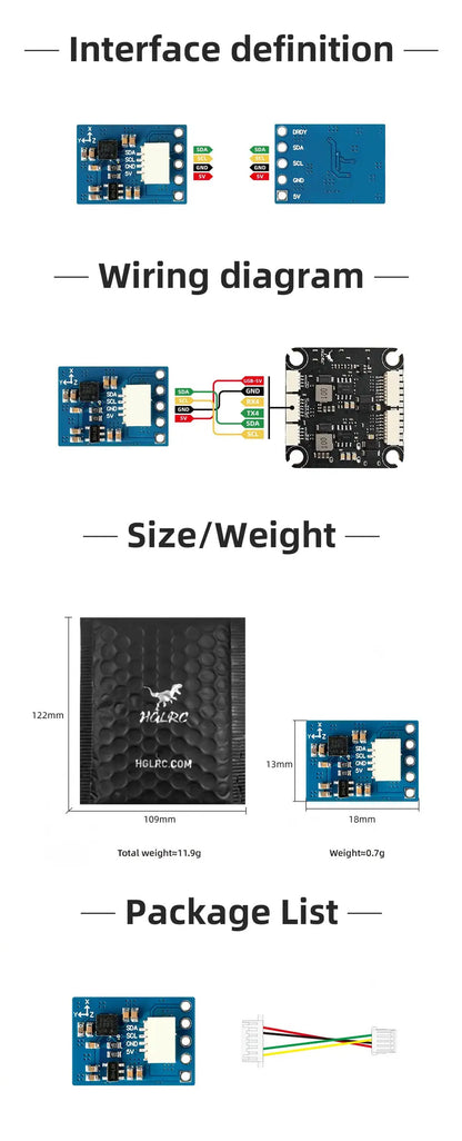HGLRC M100-5883 GPS/M100-PRO GPS /M100 MINI GPS QMC5883P QMC5883L GPS
