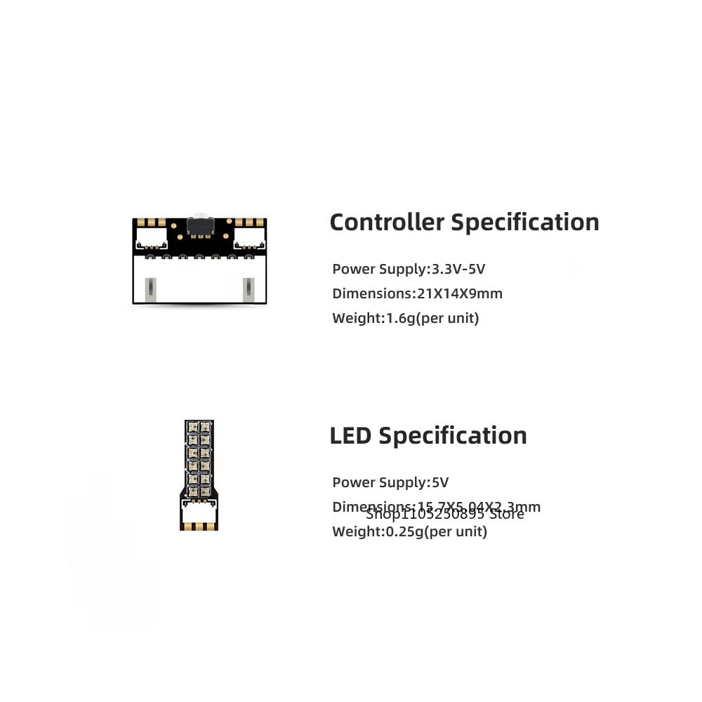HGLRC RS Racing LED Set FPV Drone Light Kit, Quick Disassembly One-Key Color Switch, 4 RGB LED Strips Controller Set