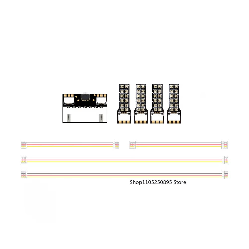 HGLRC RS Racing LED Set FPV Drone Light Kit, Quick Disassembly One-Key Color Switch, 4 RGB LED Strips Controller Set