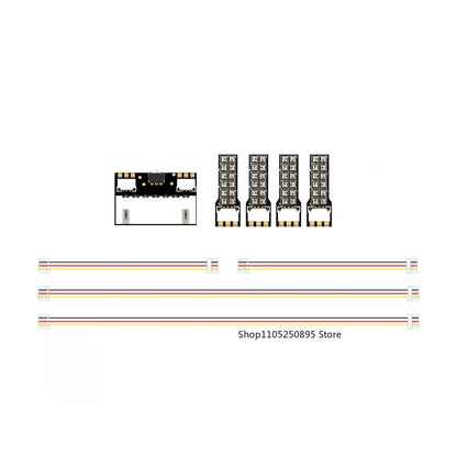 HGLRC RS Racing LED Set FPV Drone Light Kit, Quick Disassembly One-Key Color Switch, 4 RGB LED Strips Controller Set