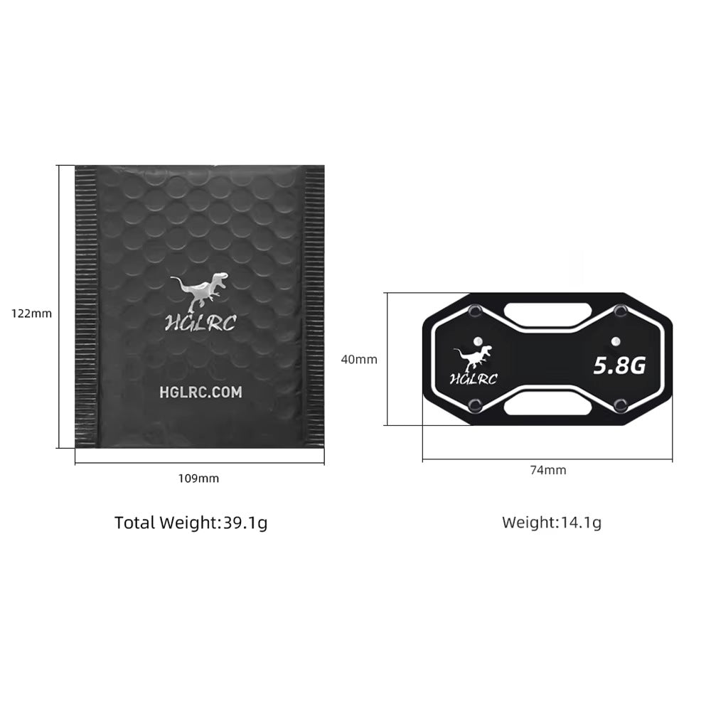 HGLRC V1 2-in-1 5.8G LHCP Patch Directional Antenna Compatible For Dragonview FPV Goggle Long Range Receiver Antenna