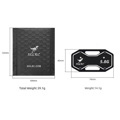 HGLRC V1 2-in-1 5.8G LHCP Patch Directional Antenna Compatible For Dragonview FPV Goggle Long Range Receiver Antenna