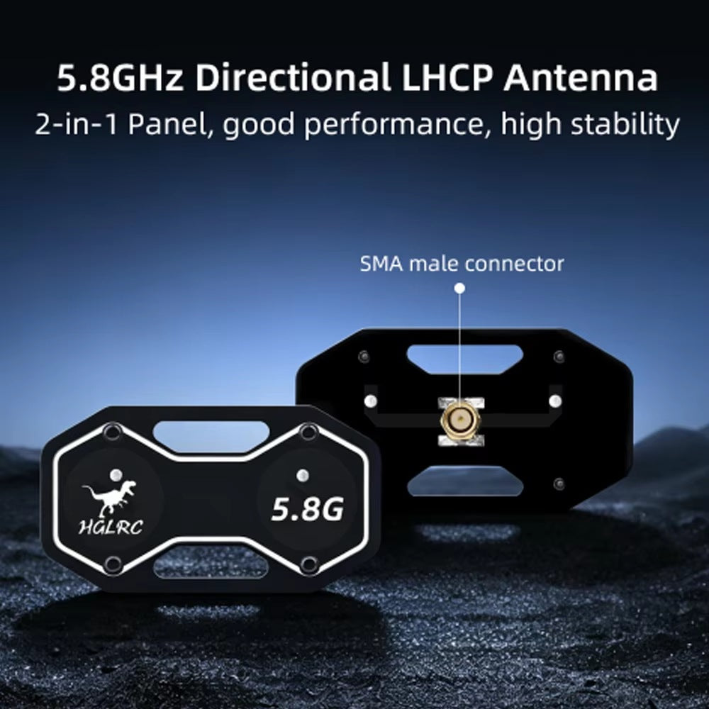 HGLRC V1 2-in-1 5.8G LHCP Patch Directional Antenna Compatible For Dragonview FPV Goggle Long Range Receiver Antenna