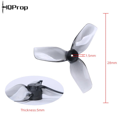 HQ Micro Whoop Prop 31MMX3 (2CW+2CCW)-Poly Carbonate-1MM Shaft