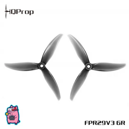 HQProp FlowerPig R29V3 Grey (2CW+2CCW)-Poly Carbonate