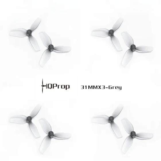 HQ Ultralight Whoop Prop 31MMX3(1.2X1.1X3) Grey(2CW+2CCW)-PC-0.8MM Shaft
