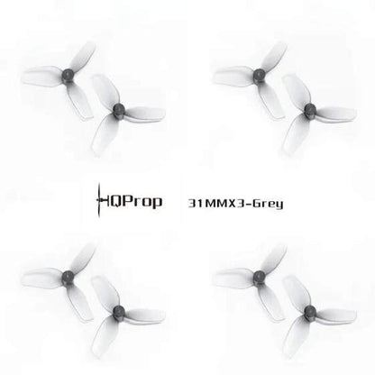 HQ Ultralight Whoop Prop 31MMX3(1.2X1.1X3) Grey(2CW+2CCW)-PC-0.8MM Shaft