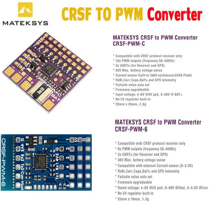 MATEK CRSF TO PWM Converter CRSF-PWM-6 CRSF-PWM-C