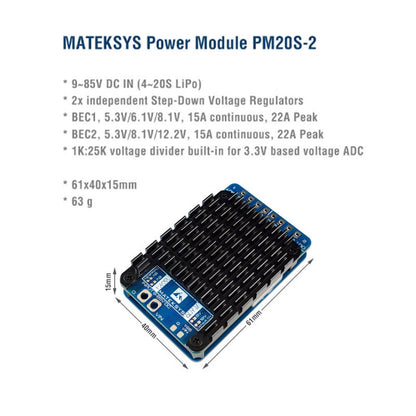MATEK MATEKSYS PM20S-2 POWER MODULE 4-20S Lipo