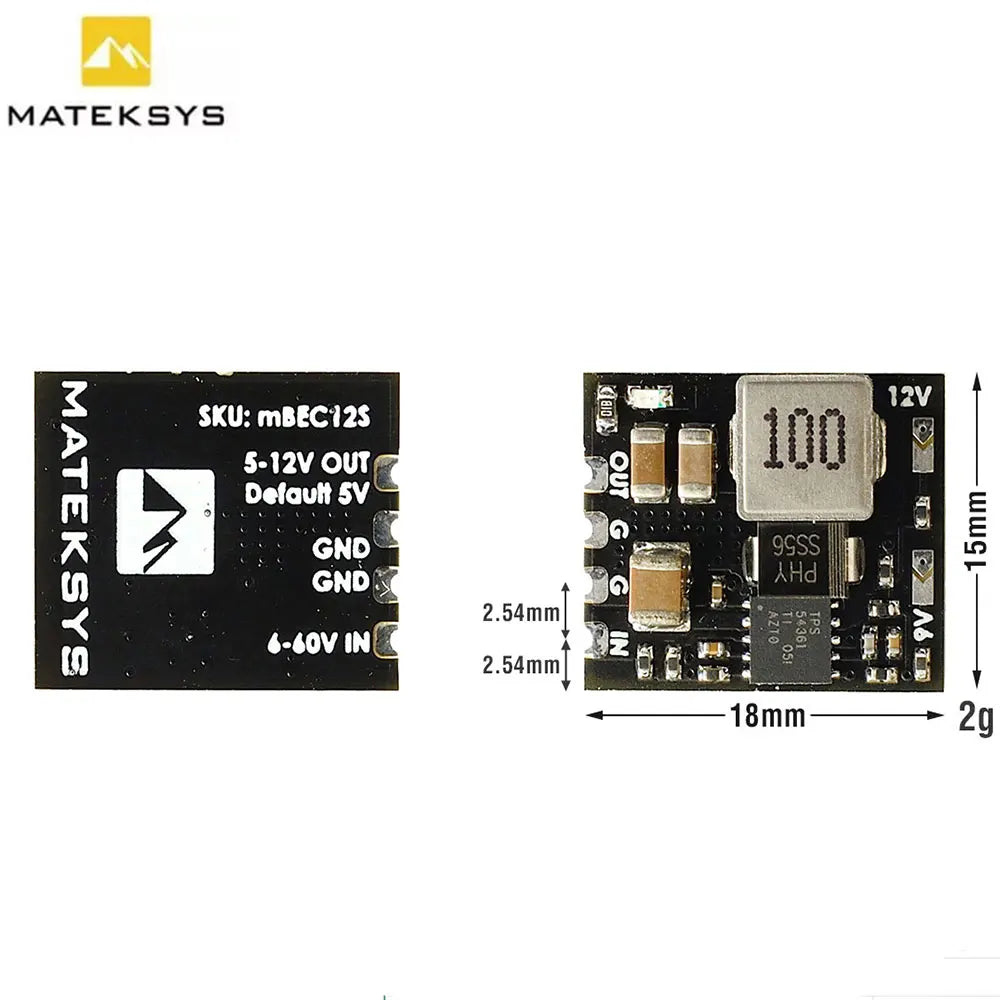 MATEK MICRO BEC 6-60V TO 5V/9V/12V-ADJ MBEC12S Step-Down Regulator Module