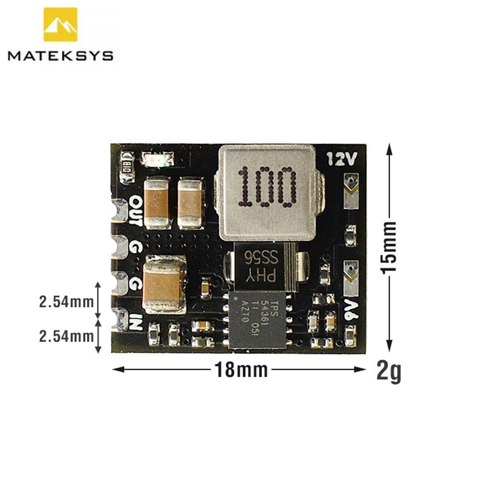 MATEK MICRO BEC 6-60V TO 5V/9V/12V-ADJ MBEC12S Step-Down Regulator Module