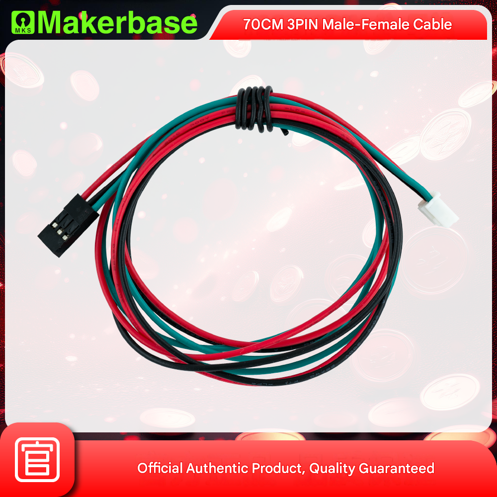 Makerbase 3D printer accessories: 70cm 3-pin male-female jumper cable