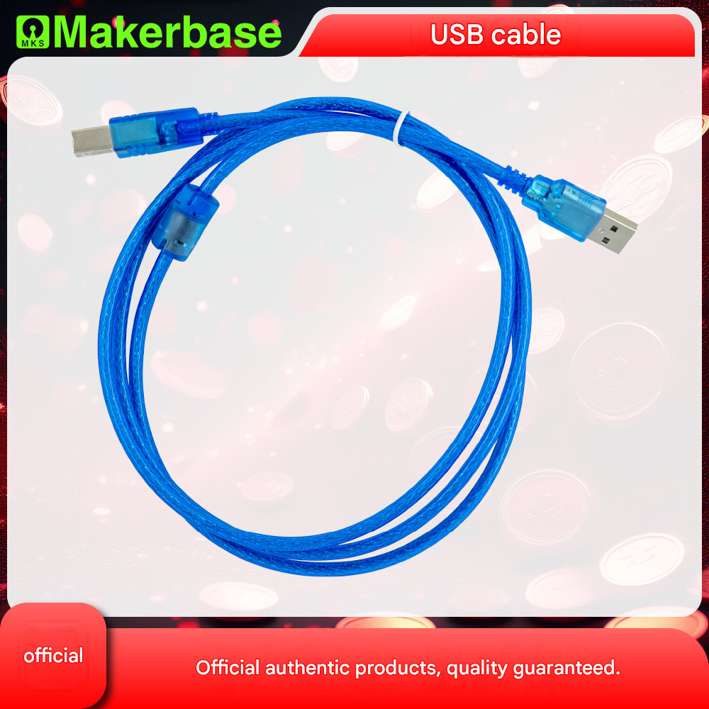 Makerbase 3D printer data cable, 1.5m USB cable with ferrite core